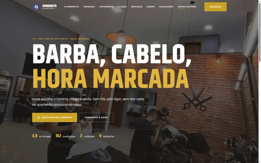 Site da Honorato Barbearia