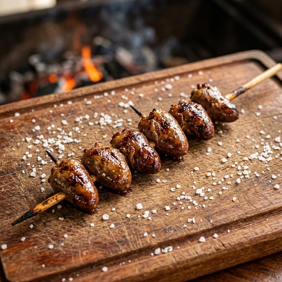 Espeto de coração de frango